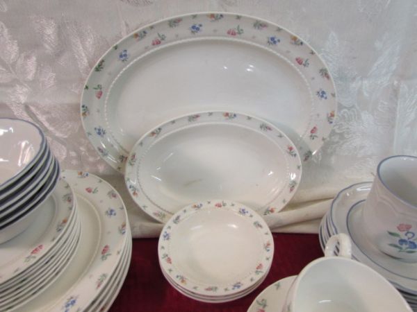 PRETTY FLORAL VINTAGE DISHES.