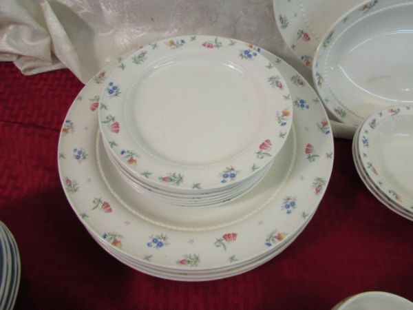 PRETTY FLORAL VINTAGE DISHES.