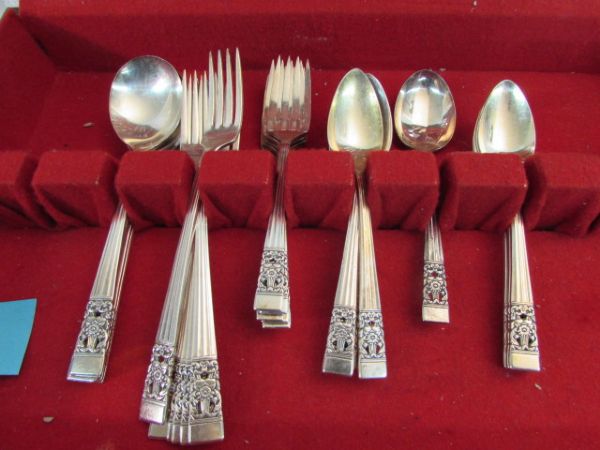 SILVER PLATE FLAT WARE WITH BOX