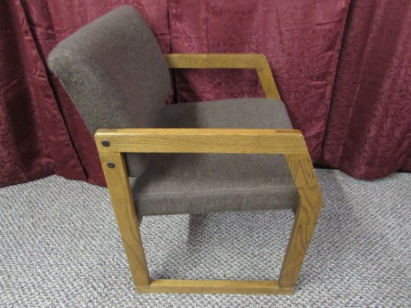 UPHOLSTERED CHAIRS WITH OAK FRAMES