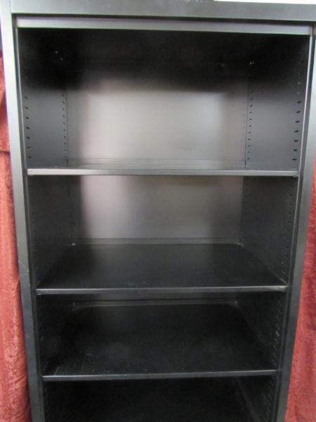 METAL FILE CAB & BOOKCASE - GOOD QUALITY