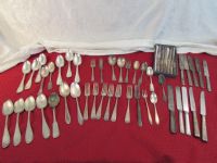 FIFTY PIECES OF FLATWARE & SILVERPLATE