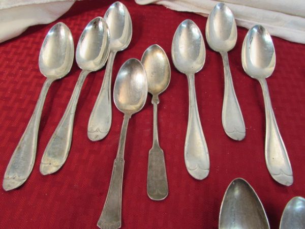 FIFTY PIECES OF FLATWARE & SILVERPLATE