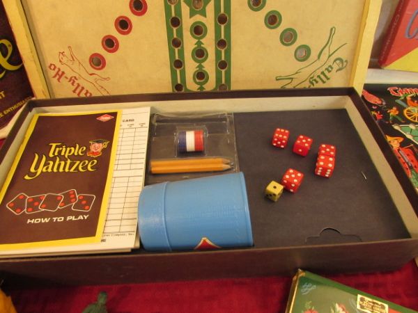 VINTAGE GAMES WITH EXTRA DICE AND MARBLES