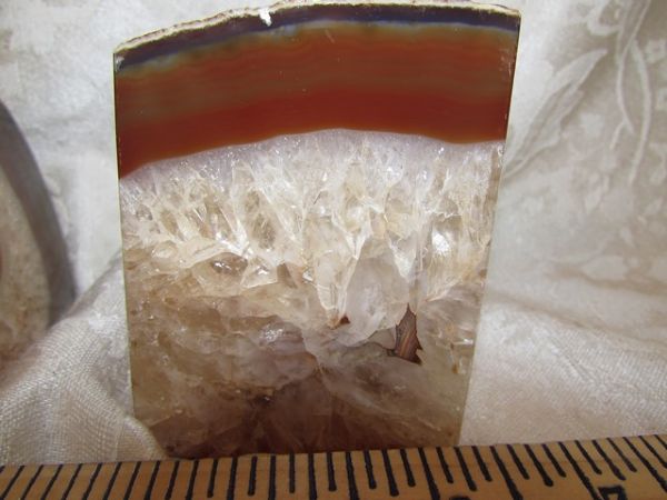BRAZILLIAN  CRYSTAL AGATE BOOKENDS & SLABS
