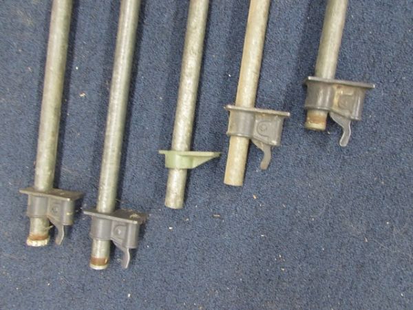 FIVE PIPE CLAMPS - VARIOUS LENGTHS