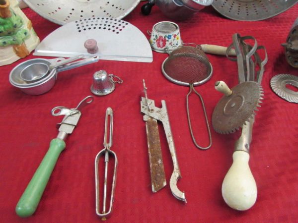 OLD KITCHEN TOOLS  & STRAINERS