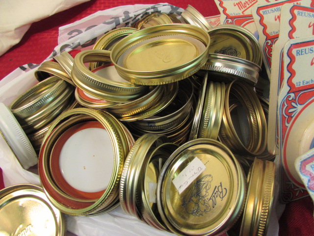 Lot Detail HUGE LOT OF CANNING JARS RINGS REUSABLE MORRIS LIDS SEALS