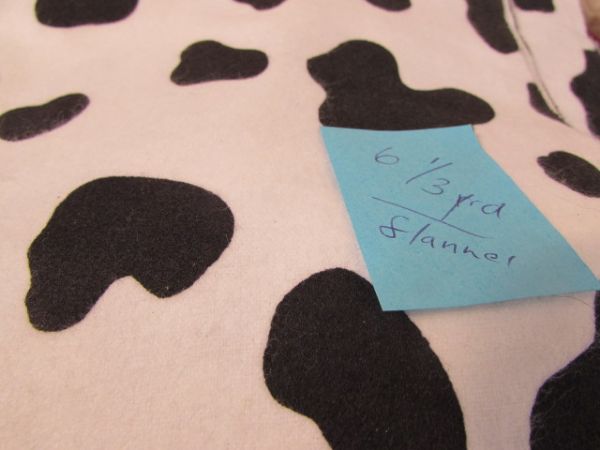 FABULOUS BLACK & WHITE COW FABRIC, TOLE PAINTED & CRAFT CRITTERS