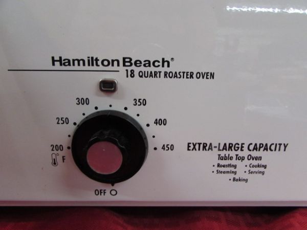 HAMILTON BEACH EXTRA LARGE CAPACITY ROASTER OVEN.