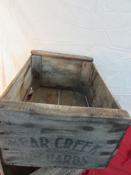 TWO VINTAGE BEAR CREEK ORCHRDS 55 WOODEN BOXES