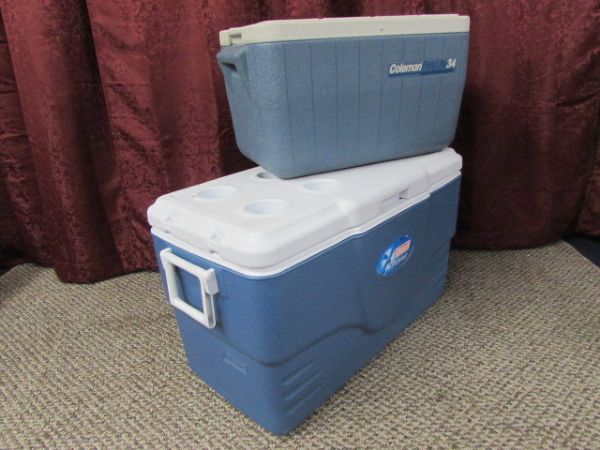 COLEMAN EXTREME ICE CHEST & COLEMAN POLYLITE 34
