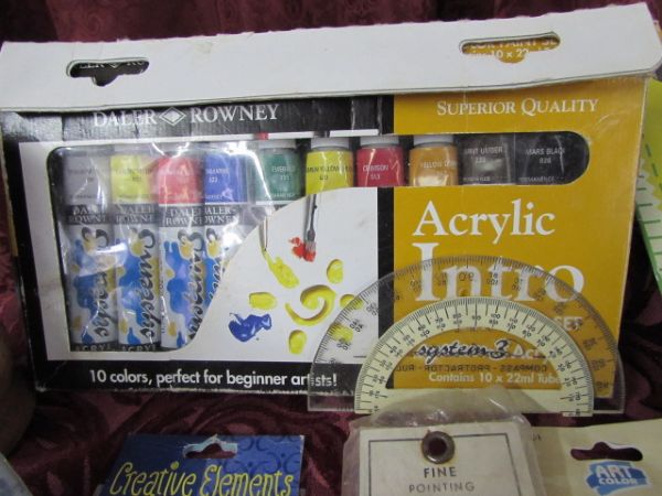 ARTS & CRAFT LOT - MODELING CLAY, PAINTS & MORE