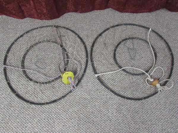 TWO DOUBLE RING PULL UP CRAB TRAPS.