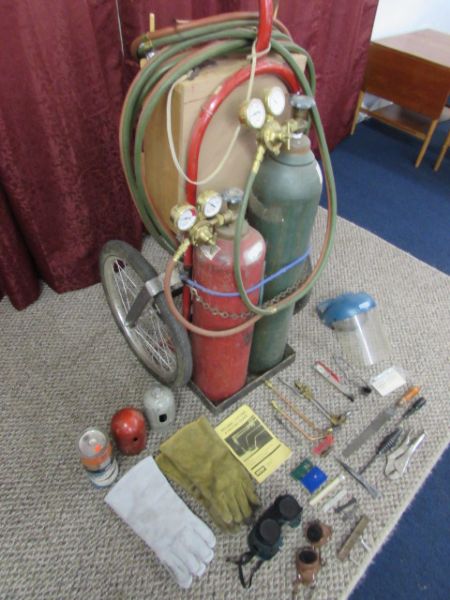 OXY/ACETYLENE WELDING OUTFIT WITH TOOLS!