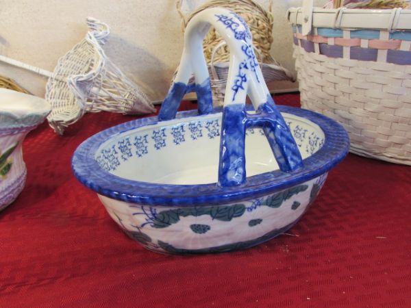 CERAMIC, GLASS & WICKER BASKET COLLECTION