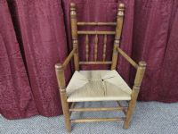 HANDSOME VINTAGE CHAIR WITH WOVEN SEAT & SPINDLE BACK