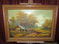 ORIGINAL OIL PAINTING & ARTISTS EASEL