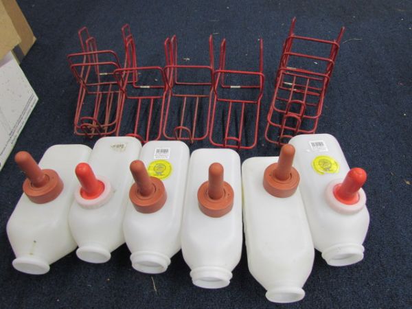 CALF BOTTLES AND HOLDERS