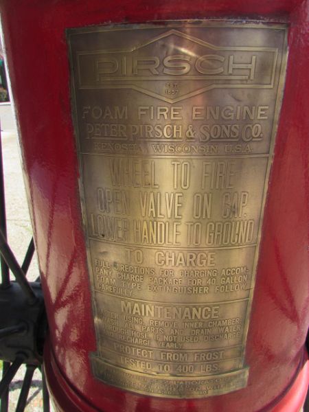 RARE ANTIQUE WHEELED CHEMICAL FIRE EXTINGUISHER. ***RESERVE***