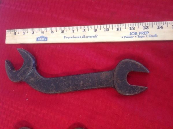 COLLECTION OF LARGE STEEL WRENCHES - ARMSTRONG & MORE