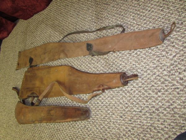 THREE VERY OLD  RIFLE SCABBOARDS 