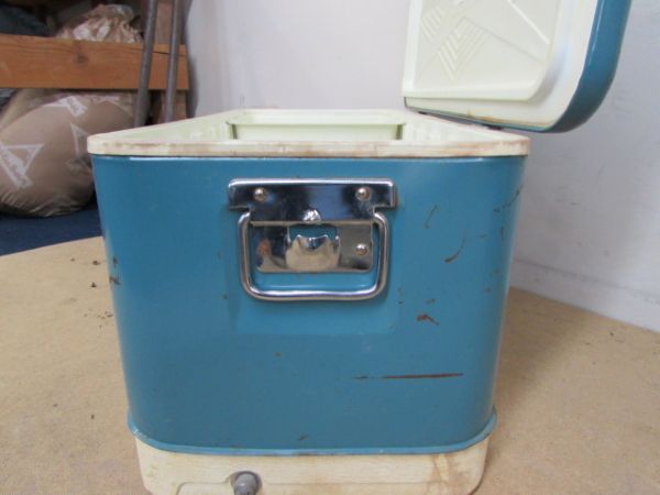 VINTAGE METAL THERMOS ICE CHEST