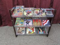 SHOE RACK WITH OLD COMICS