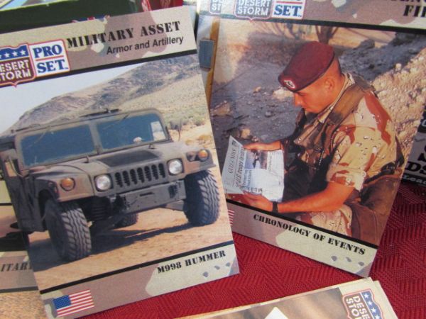 THREE BOXES OF DESERT STORM CARDS