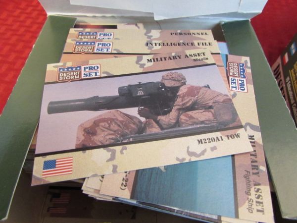 THREE BOXES OF DESERT STORM CARDS
