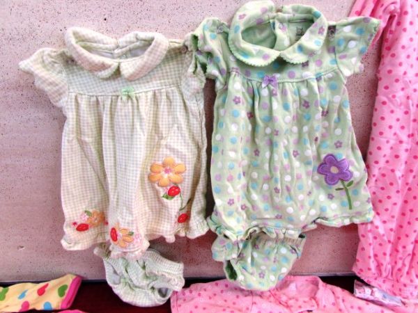 NEWBORN FOOTED PJ, TWO PIECE DRESSES & MORE