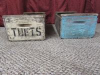 TWO ADDITIONAL TUFTS WOODEN CRATES