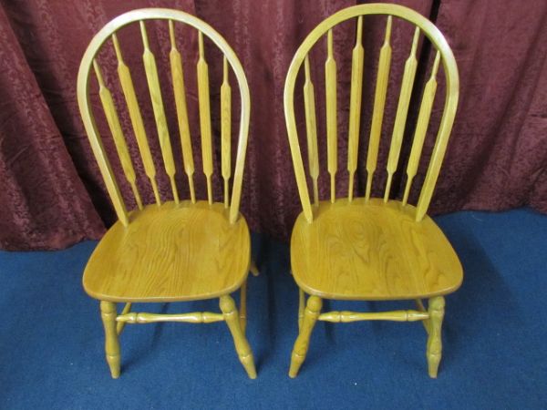 TWO ADDITIONAL OAK CHAIRS