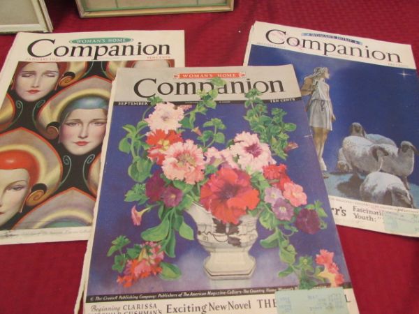 VERY OLD LITHOGRAPH, ORIGINAL FLORAL DRAWING,  1930'S MAGAZINE COVERS
