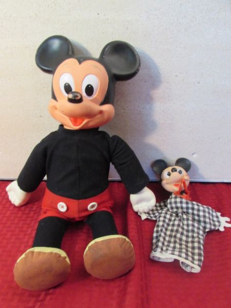 VINTAGE MARCHING MICKEY MOUSE DOLL & HAND PUPPET