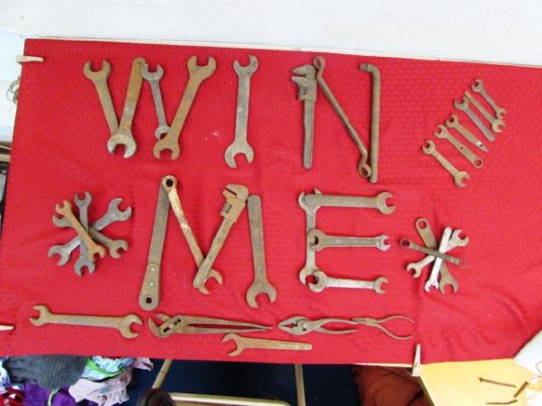 LOTS OF VINTAGE WRENCHES.  