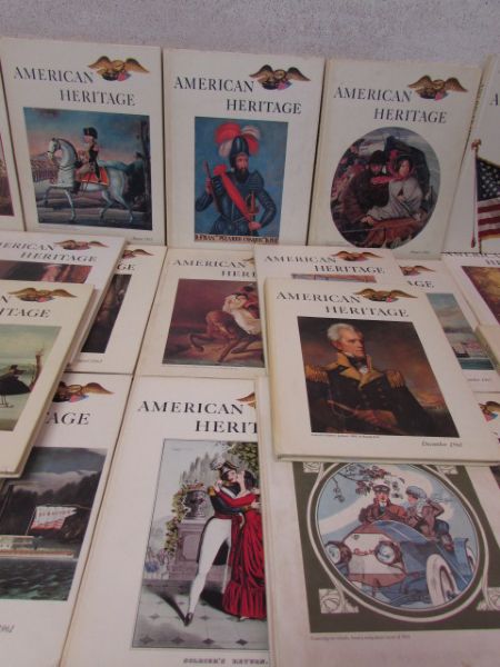VINTAGE SET OF 50 AMERICAN HERITAGE HISTORY HARDBACK MAGAZINES FROM THE 1960'S