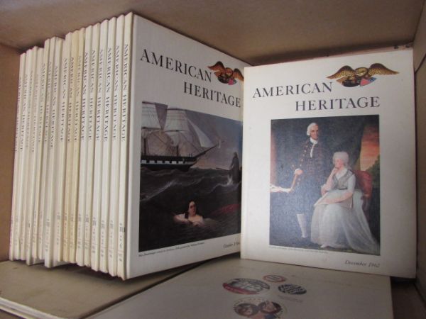 VINTAGE SET OF 50 AMERICAN HERITAGE HISTORY HARDBACK MAGAZINES FROM THE 1960'S