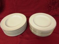 POTTERY BARN DINNER PLATES WITH GOLD EDGES