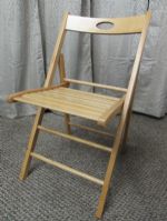 SECOND SET OF WOOD FOLDING PATIO CHAIRS.