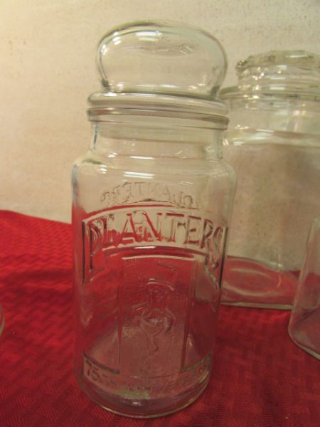 VINTAGE TINS & GLASS CANNISTERS