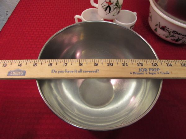 ADORABLE TOM & JERRY SET & 3 STAINLESS MIXING BOWLS