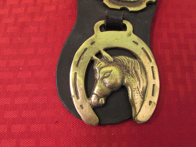 Lot Detail - 3 Brass Medallions & Vintage Ceramic Horse