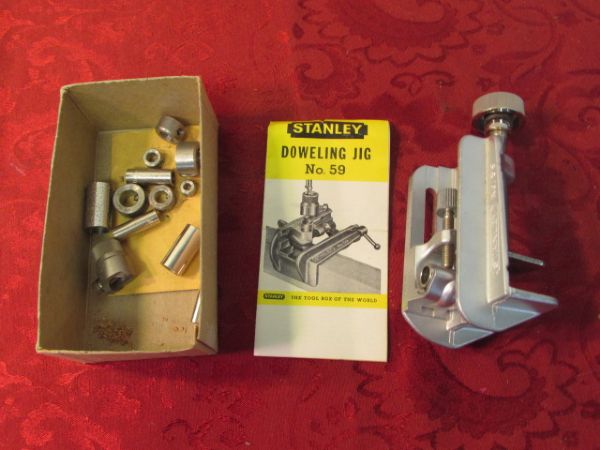DRILL BITS IN WALL RACK & DOWELING JIG