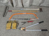 HAND TOOLS, YARD RAKE, LOPPERS, BOW SAW & MORE