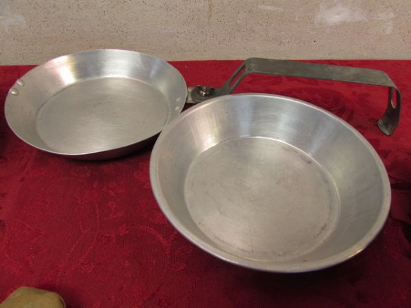 VINTAGE ALUMINUM BOY SCOUT COOKING SET & MILITARY CANTEEN