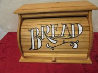 WOOD ROLL TOP BREAD BOX
