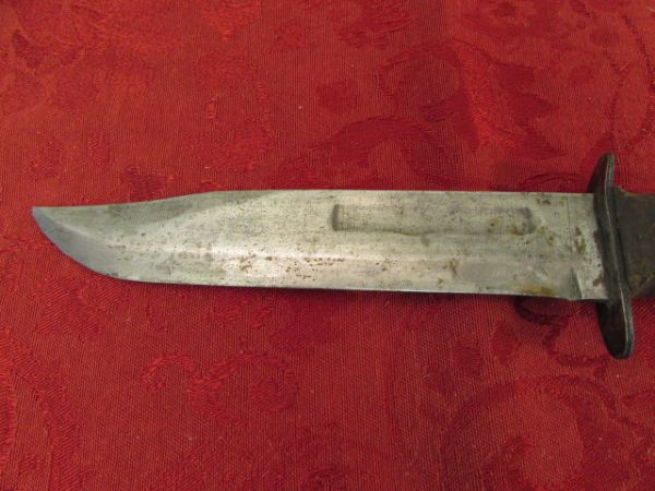 USMC KA BAR KNIFE WITH STACKED LEATHER HANDLE COMBAT KNIFE