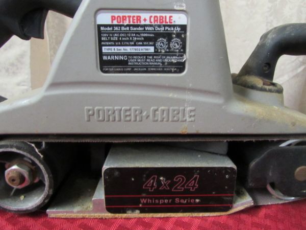 PORTER CABLE 4 X 25 BELT SANDER & HITACHI POWER PLANER