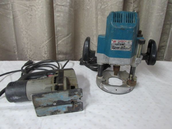 MAKITA PLUNGE ROUTER AND PORTER-CABLE ELECTRONIC JIG SAW